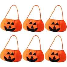 Candy bag, 6-piece Halloween pumpkin charm bags, children's candy trick or treat bag, bag d[1414]