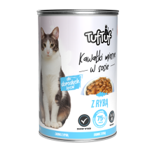 TUF TUF Pieces of meat in sauce with fish - wet cat food - 415g