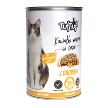 Tuf Tuf vådfoder til katte, kødstykker, blanding af smagsvarianter, 36x415g