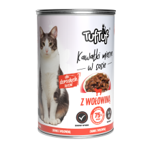 TUF TUF Pieces of meat in sauce with beef - wet cat food - 415g
