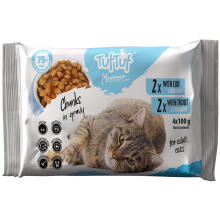 TUF TUF MIX Kød- og fiskesmag - vådfoder til katte - 24x (4x100g)