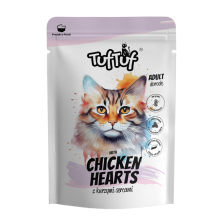Tuf Tuf | Märkäruoka kissalle | 100 g pussi - Kanansydämet 100 g