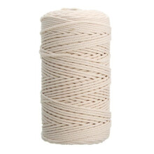 Macrame Cotton Rope Natural 3mmx200m Bohemian Woven Yarn for DIY Wall Hanging Beige