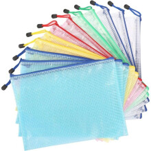 A4 zipped document pockets, pack of 12, zippered pockets, document pockets, plastic pockets