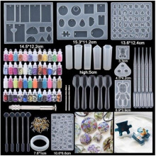 277-piece mold tool kit, resin casting molds for DIY epoxy silicone jewelry making
