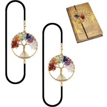 Bookmark, elastic bookmark with round shape, Tree of Life crystal, reading markers, for notebooks, gift, teachers