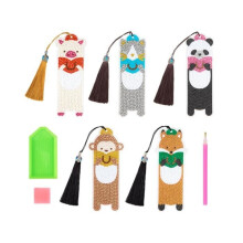 5 Pcs 5D Diamond Painting Bookmarks, DIY Diamond Painting Bookmarks with Pendant Accessories