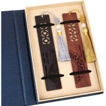 Wooden bookmark - Not specified - 2 pieces - Black sandalwood - Gift box - Unisex child