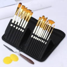 Artist Brush Set - 15 Pieces - Multifunctional - For Acrylic and Watercolor Painting - Stand Included