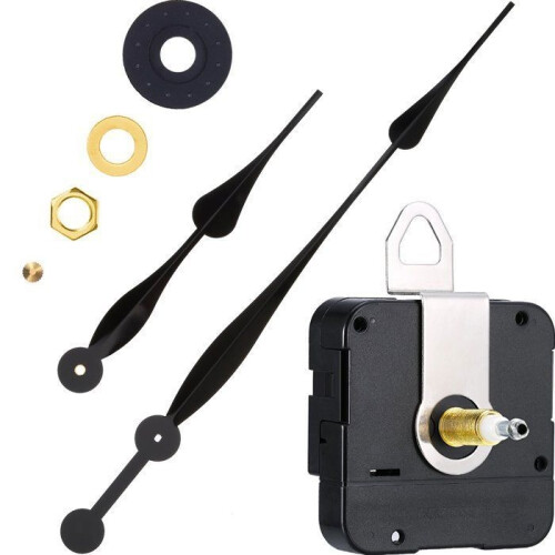 High longitudinal axis clock movement mechanism with 12-inch long hands