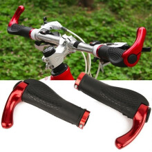Bicycle handlebar grip kit - HILILAND - Red - Mountain Bike - Aluminum alloy + rubber