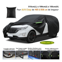 Outdoor Car Cover for SUVs up to 508cm, Waterproof and Breathable, Zipped Sides, Cotton Lining, UV Resistant, Snow and Dust Resistant