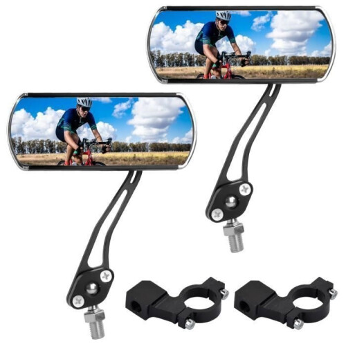 Bicycle Mirrors - Set of 2 - 360 Adjustable - Rotating - Black