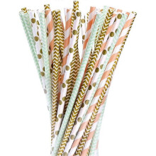 Paper Drinking Straws, 100pcs Paper Straws Biodegradable Recyclable Drinking Straws for Party Birthday Wedding, Assorted Colors