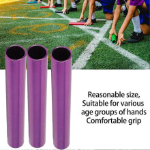 Purple 3pcs Competition Relay Baton - Bright Color, Hollow Carved Aluminum Alloy for Training Track Competition