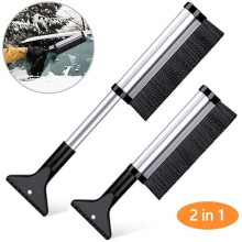 Telescopic Snow Scraper Ice Scraper with Soft Brush 2 in 1 Snow Brush for Car Windshield SUV Truck