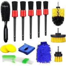 Professional Car Cleaning Brush Set, Wheel Brush Kit for Exterior and Interior Vehicles (14 pieces)