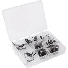 Ceramic and stainless steel fishing rod guide kit - 75 pieces - Black - For sea fishing