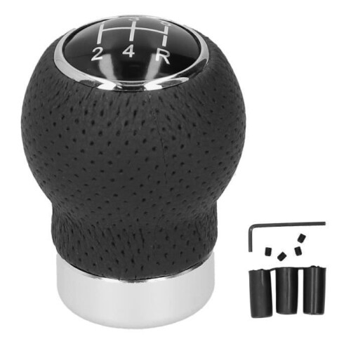 EBTOOLS Gear Shift Knob 5-Speed Genuine Leather Gear Shift Stick with Screws