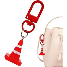 2pcs, Traffic Cone Keychain, Road Cone Keychain - Traffic Cone Pattern Keychain, Bag Charm
