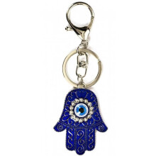 Blue Hamsa Keychain/Bag Charm - Turkish Eye Lucky Charm Blue
