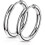 Silver-tone steel earrings - Thin 12mm hoops 1