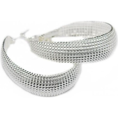 Large silver earrings for women