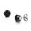 Stud Earrings - Steel - Cubic Zirconia - Black 1