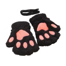 Gloves - SSStancy - Beautiful Cat Claw - Black - Coral Wool - Unisex