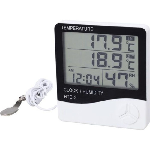 Digital LCD Indoor Thermometer Hygrometer Humidity Tester Clock Gift NF