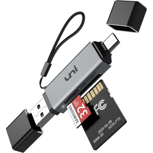 SD Card Reader, USB-C Memory Card Reader, USB 3.0/USB-C Adapter, Supports SD/Micro SD/SDHC/SDXC/MMC, for iPhone