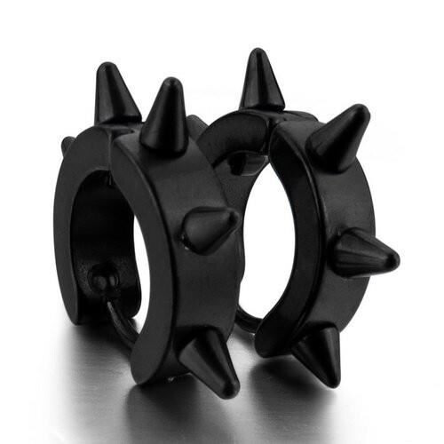 Earrings - Steel - Black - Unisex - Stud - Stud