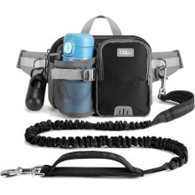 Hands-free leash for large dogs - Comfortable belly belt, shock absorption, 2 handles