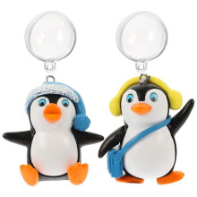 Set of 4 cute decorative penguin figurines for aquariums, floating penguins for the home (random style)