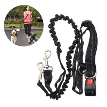 Running leash for pets (black with buckle fastening)