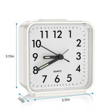 Alarm Clock, 3D Digital Quartz Analog Alarm Clock, Small Silent Alarm Clock without Ticking, Night Light and Snooze - ORIA