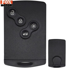 Key Fob Case, 4 Button Key Fob for Renault Koleos Megane 2 3 Clio Captur Laguna Remote Smart Card Key Fob Case