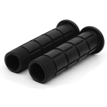 Bicycle Rubber Grips for Mountain Bikes, BMX, Road Bikes, Lock-on Mushroom End Handlebar Grips, Black
