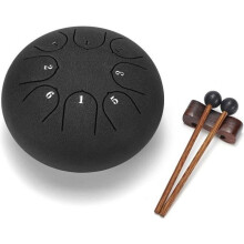 6" Steel Tongue Drum Handpan in G Minor, 8 Notes, with Black Crepe Bag