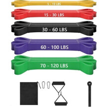Thanmoer 9-in-1 Fitness Elastic Band, Resistance Band, Yoga Latex Band, Training Band, for Fitness