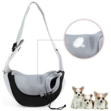 Pet Carrier Bag for Cats and Dogs (max 6KG) - Shoulder Bag for Puppies - Grey/Black