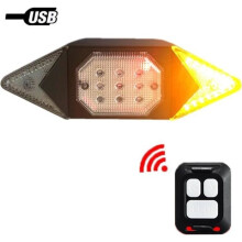 Bicycle Turn Signal, Bicycle Rear Light, Wireless USB Rechargeable Bicycle Turn Signal Lights, Cycling Warning Light
