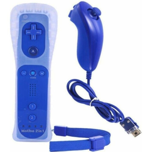 Gamepad - Nintendo - Motion Plus Remote Nunchuck - Bluetooth - Dark Blue - Compact and lightweight
