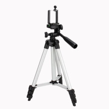Tripod with telescopic legs for mobile phone, DV camera, and other photo equipment. 4 extendable levels.