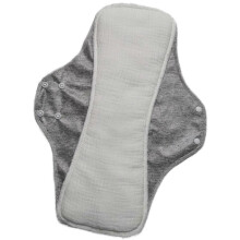 (Light gray) Large Washable Cotton Nursing Pad Leakproof Night Sanitary Napkin for Women Reusable Menstrual Underwear Liner Coral powder