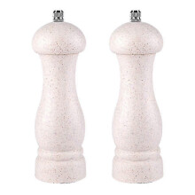 (Off-white color box) Oak Wood Salt Pepper Grinder Adjustable Coarseness Refillable