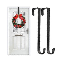 Wreath Hanger Door Hook for Christmas Door, 2pcs Metal Wreath Holder, Wreath Hook for Front Door, Christmas Wreath Hook Above The Door Hook Holder, Wr