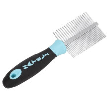 Pet comb - FUROKOY - Double-sided - Stainless steel - Wide and tight - 18.5x5cm