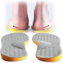(Grey, Size 43 44) Semelles orthopédiques pour la correction et le soutien de la supination - 1 paire