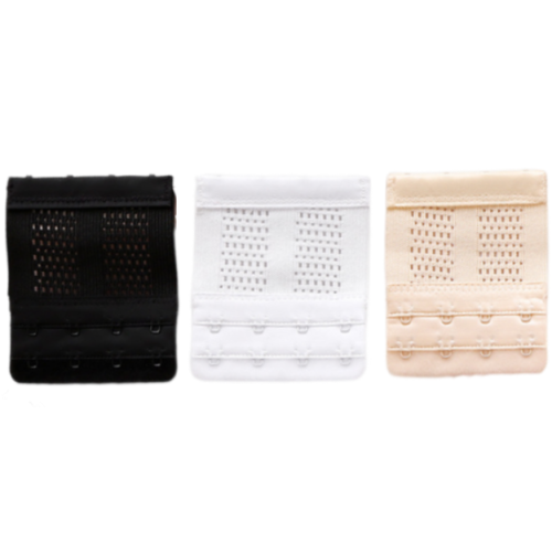 Elastische BH-Verlängerung, 2 Reihen, 4 Haken, 3er-Pack